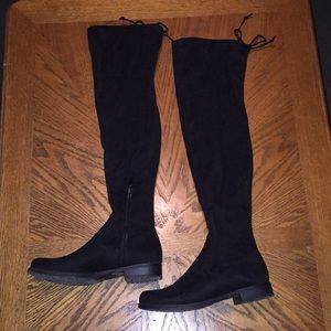 Black knee high boots